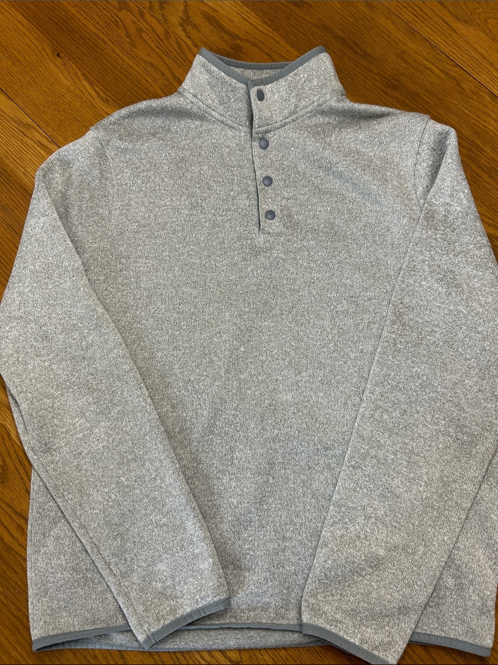 J. Crew Heather Gray Quarter-Snap Pullover Size Medium